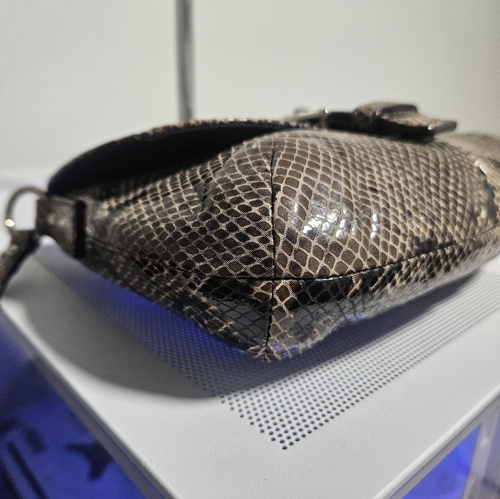 Y2K Coach Soho Python Embossed Leather Mini Crossbody Bag - Picture 7 of 10